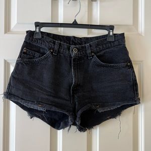 Vintage black Levi 549 jean shorts